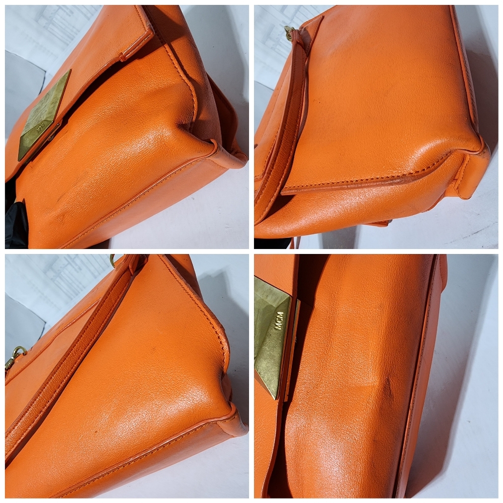 MCM Leather Crossbody/Shoulder Bag Orange - Picture 14 of 15